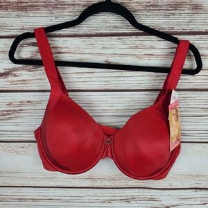 NWT Lilyette by Bali 38D Red Underwire Lightly Lined Full Coverage Bra
